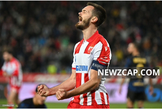 Crvena Zvezda merayakan gol saat menghadapi Lille di Liga Europa 2026