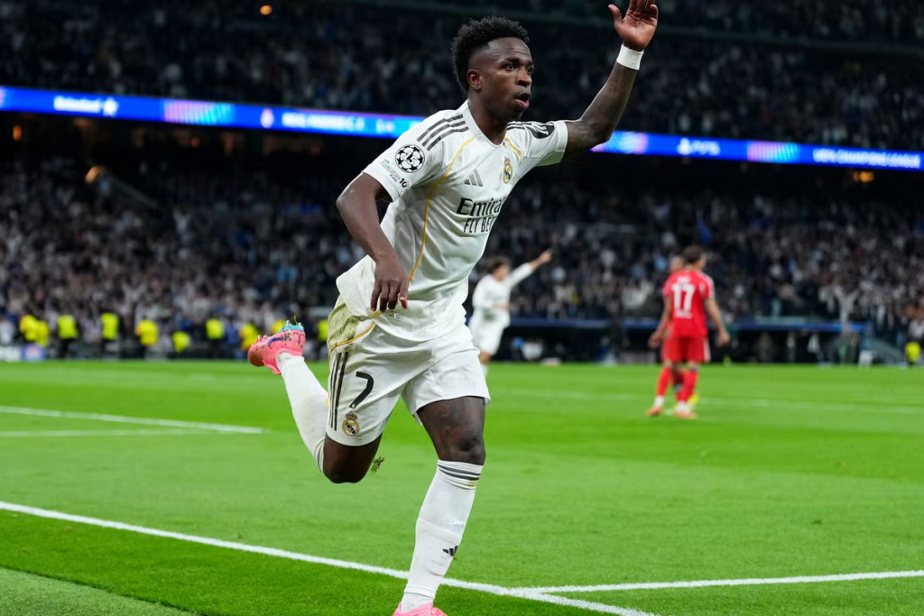 Real Madrid vs Benfica di Liga Champions saat pemain Los Blancos merayakan gol