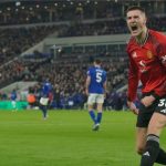 Benjamin Sesko merayakan gol kemenangan Manchester United ke gawang Everton