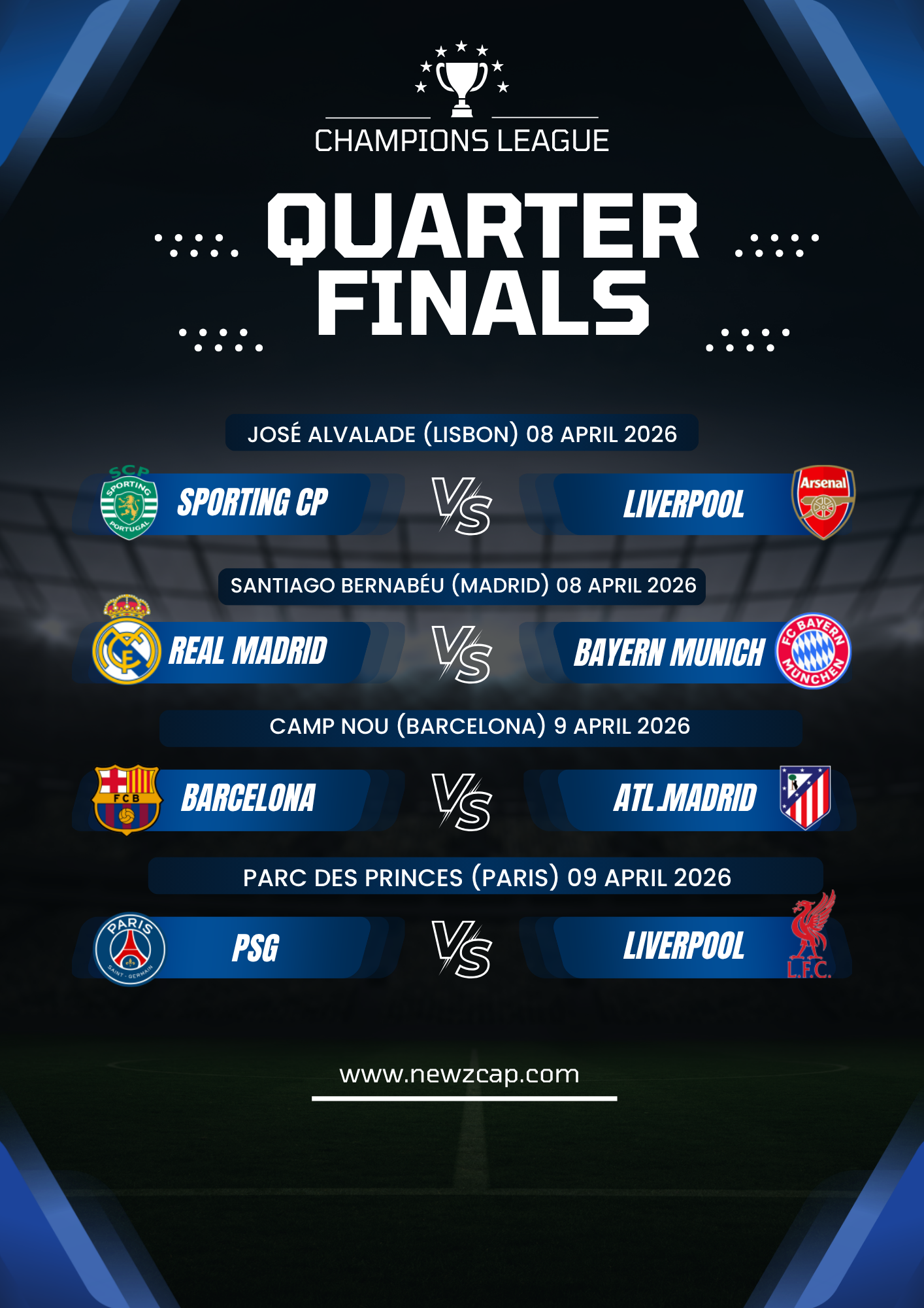 jadwal ucl 2026 perempat final liga champions