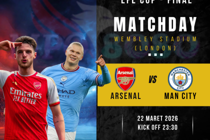 Arsenal vs Man City final EFL Cup 22 Maret 2026 prediksi skor dan susunan pemain