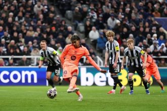 momen pertandingan Newcastle vs Barcelona Liga Champions