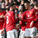 Pemain Manchester United merayakan gol saat mengalahkan Crystal Palace 2-1 di Premier League