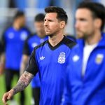 lionel messi bersama timnas argentina dalam sesi latihan